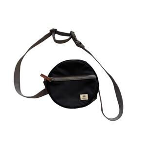 ORI London Paddington Round Crossbody Bag Black Recycled Nylon Adjustable Strap
